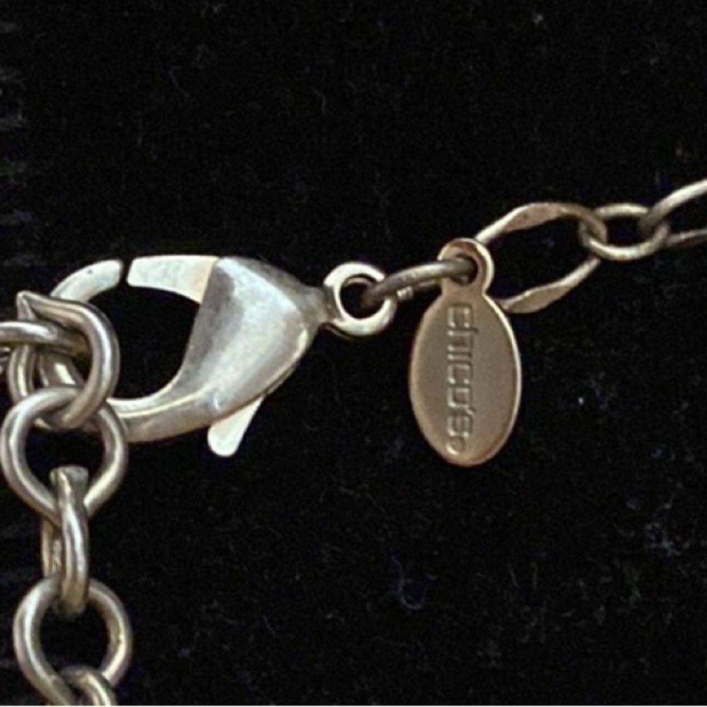 Chico’s silver and shell waterfall bib collar Statement necklace - Picture 4 of 5